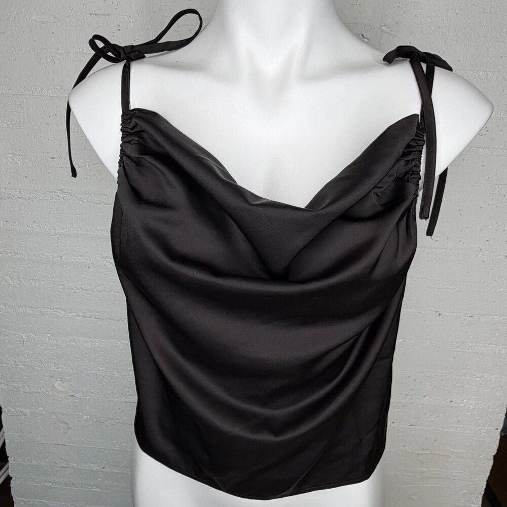 Le Lis Cowl Neck Cami Black S 90s Y2K Evening Luxe Romantic Whimsigoth